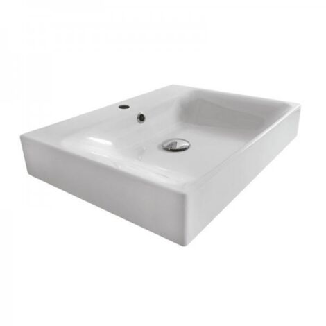 LAVABO CERAMIQUE CENTO A POSER OU A SUSPENDRE 60/45 CM BLANC BRILLANT - CRISTINA ONDYNA WCE6045 (1/2)