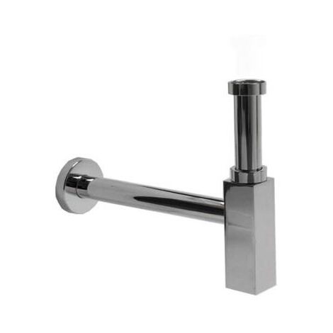 Siphon De Lavabo Universel Carré En Laiton Noir Mat