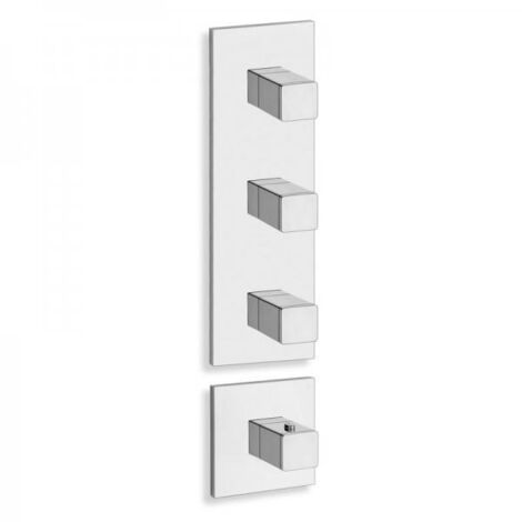 Façade externe thermostatique encastrée 3 sorties chromée QUADRI - CRISTINA ONDYNA XQ88351 (1/2)