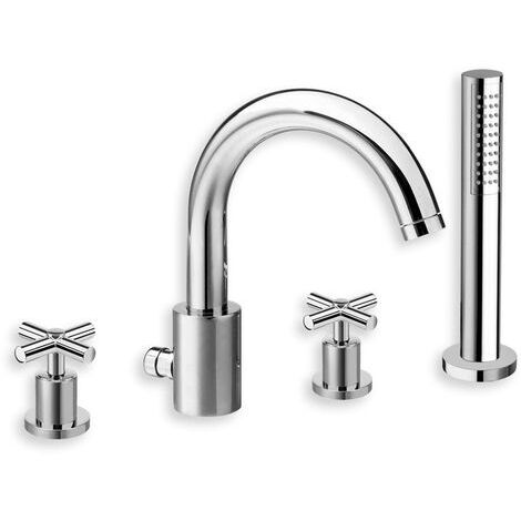 Mélangeur bain douche 4 trous sur gorge avec douchette EXECUTIVE - CRISTINA ONDYNA EV10451 (1/3)