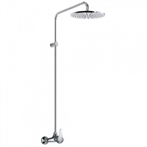 Tres – Douche de jardin chrome avec robinet eau chaude et froide – Diamètre 250 mm – Compatible plomberie standard – 7099501 (1/5)