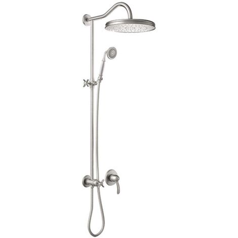 Kit douche à encastrer avec fermeture et réglage du débit - TRES 24217703AC Acier (1/2)