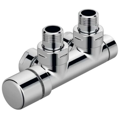 Acova – Robinetterie thermostatisable en H coude à gauche monotube/bitube chromé – Cartouche pour chauffage efficace – 991608