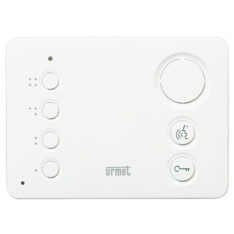 Urmet – Poste audio 2VOICE Miro mains-libres ultra compact – Alimentation 12V – Fixation murale – 4 postes par appartement – Puissance audio 90dB