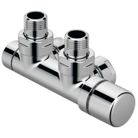 Acova – Robinetterie thermostatisable en H coude chromé tête à 