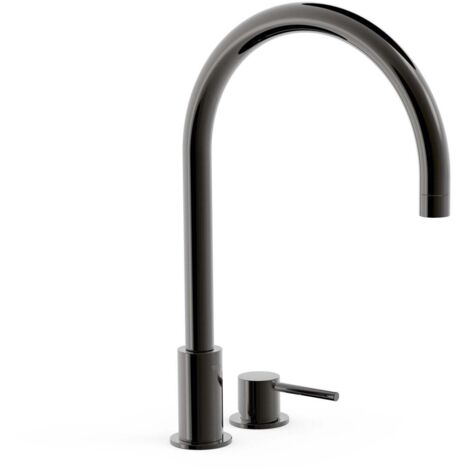 Lavabo mitigeur sur gorge Noir Bronze STUDY - TRES 26110501KM (1/2)