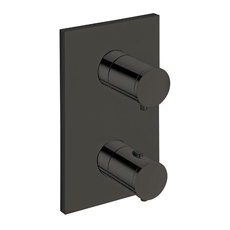 Façade thermostatique 2 sorties Chromé Noir TRIVERDE - CRISTINA ONDYNA XT85272 (1/2)