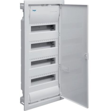 Hager – Coffret encastré Volta 48 modules – 4 rangées – Fixation encastrée – IP30 – Classe II – Avec découpe – 89 mm profondeur (1/5)