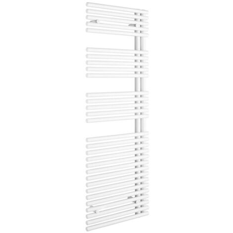 Acova – Sèche-serviette eau chaude 572W – Asymétrique à droite – Acier blanc – Collecteurs ronds 38mm – LNR145040