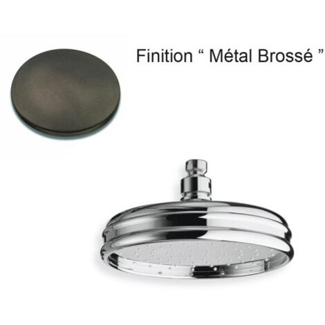 POMME DE DOUCHE RETRO LUXE ANTICALCAIRE F1/2" D.200 METAL BROSSE - CRISTINA ONDYNA RX54877