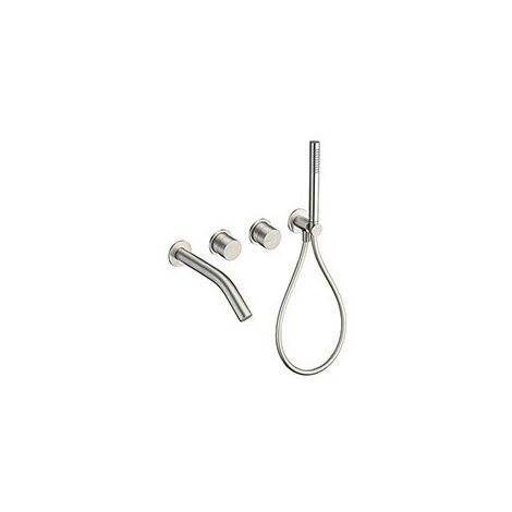 FACADE MITIGEUR BAIN DOUCHE 3 SORTIES ROSACES DOUCHETTE INOX - CRISTINA ONDYNA SX10328