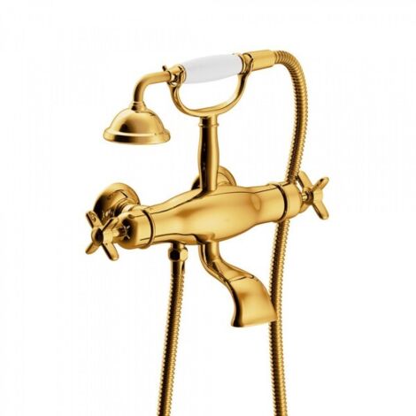 Mélangeur bain‑douche thermostatique OR avec douchette à main TRES CLASIC COLOR - TRES 24217609OR (1/2)