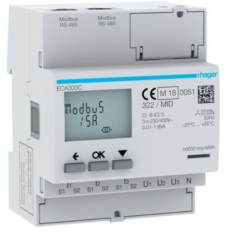 COMPTEUR TRI IND. AGARDIO MID - GESTION DU BATIMENT HAGER ECA300C (1/3)