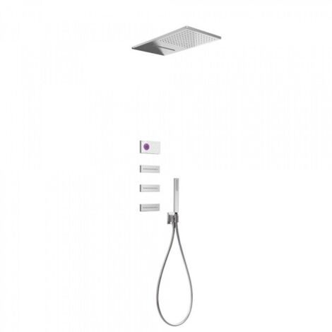 Kit de douche thermostatique électronique et encastré SHOWER TECHNOLOGY avec contrôle électronique compris (blanc) - TRES 092864 (1/2)