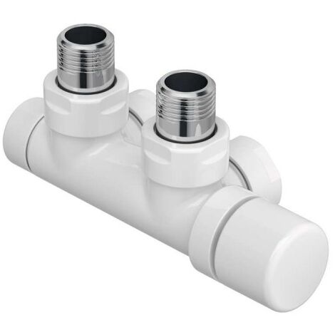 Acova – Kit robinetterie thermostatisable en H coude chromé – Compatible monotube/bitube – 991591