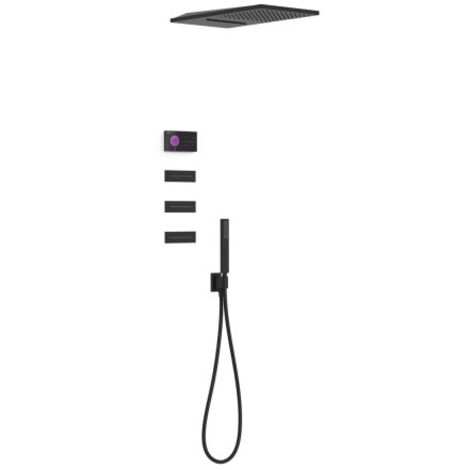 Kit de douche thermostatique électronique et encastré SHOWER TECHNOLOGY 4 voies Noir Mat - TRES 09288408NM (1/2)