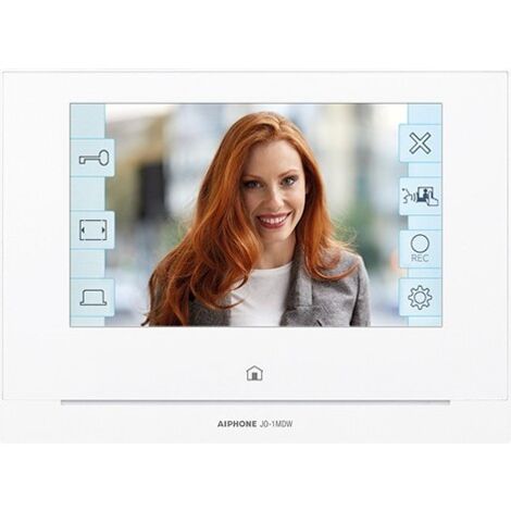 Aiphone – Moniteur maître vidéo 7 pouces avec Wi-Fi intégré – Écran tactile couleur – Appairage jusqu'à 8 appareils – Enregistrement clips vidéo - JO1MDW (1/5)