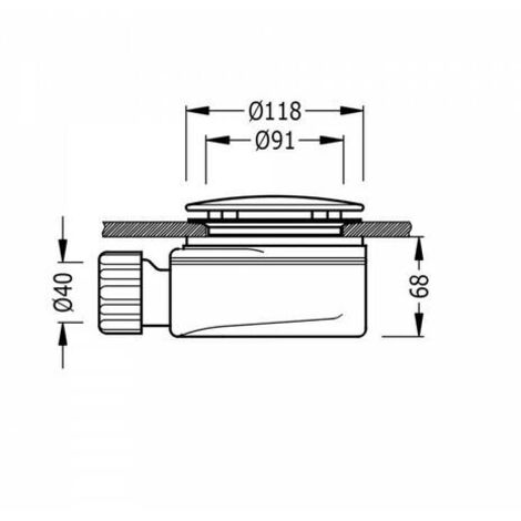 Tres – Bonde de douche extraplate Ø 118 mm avec siphon incorporé – Débit 62 l/min – Pour chantiers humides – 104841 (1/4)
