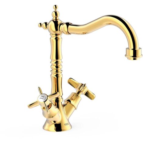Mélangeur lavabo OR TRES-CLASIC COLOR - TRES 24210902OR (1/2)