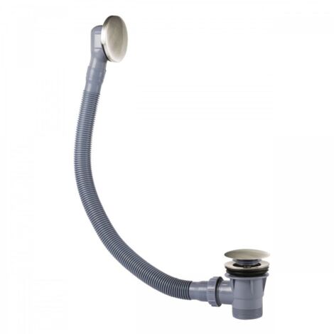 Vidage baignoire avec trop‑plein et valve automatique Ø 72 mm CLICK‑CLACK Acier - TRES 03453420AC (1/2)
