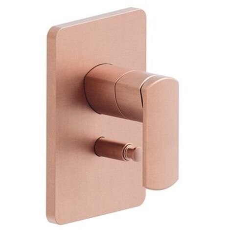 Facade Laiton Mitigeur Douche Profilo 2 Sorties Or Rose Brosse Robinetterie PROFILO - CRISTINA ONDYNA PF68934P (1/2)
