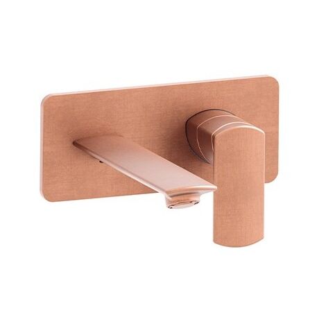 Lavabo Mural Profilo Avec Plaque Droit Bec 18.5 Up&D Or Rose Brosse Robinetterie PROFILO - CRISTINA ONDYNA PF25634P (1/2)