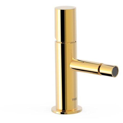 TRES 06112001OR STUDY Grifo Monomando para Bidé Color Oro 24K - ref: 06112001OR (1/2)