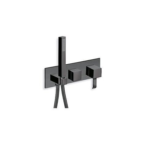 FACADE EXTERNE QUADRI DOUCHE MURALE 2 SORTIES BLACK MAT EX QM608 - CRISTINA ONDYNA QM60213 (1/2)