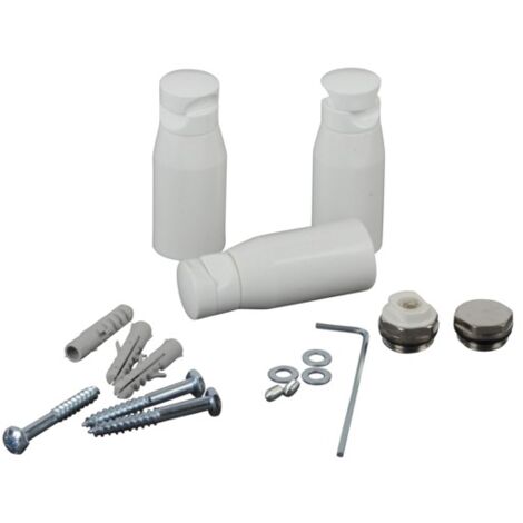 Acova – Kit de 3 fixations murales réglables pour chauffage central – Blanc RAL 9016 – Pour espaces confinés – 926271 (1/2)