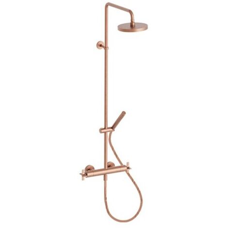 Colonne De Douche Cross Road Thermostatique Complete Or Rose Brosse Robinetterie CROSS ROAD - CRISTINA ONDYNA CR48634P (1/2)
