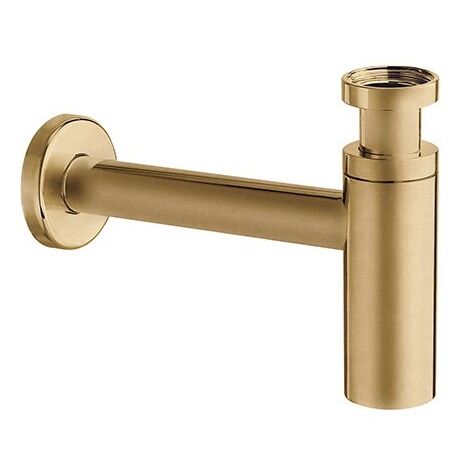 Siphon Lavabo Droit Luxe Laiton Design 35 Cm Or Brosse Robinetterie VIDAGES - CRISTINA ONDYNA MS3496P (1/3)