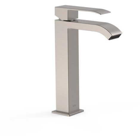 TRES 00661001AC CUADRO Grifo Monomando Caño Alto para Lavabo Color Acero - ref: 00661001AC (1/2)