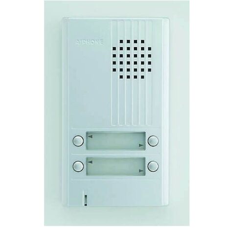 Aiphone – Platine saillie 4 boutons DA4DS – Façade aluminium naturel – Dimensions 175x100x22mm – 4 touches d'appel – Portes noms rétro éclairés