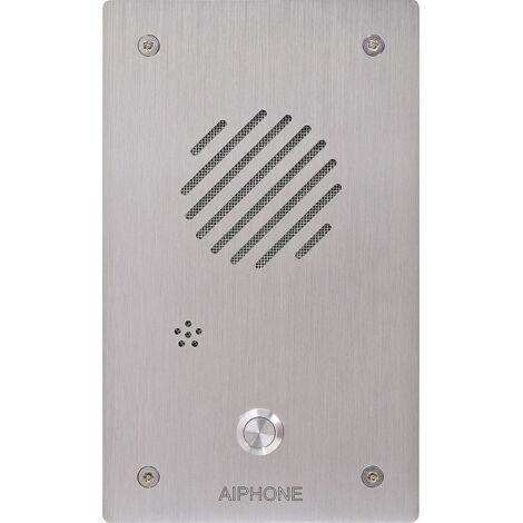 Aiphone – Platine audio encastrée LEDIEA – Inox massif 2mm – Étanche IP53 – Fixation encastrée avec boîte fournie – Pour systèmes interphone LEM/LEF