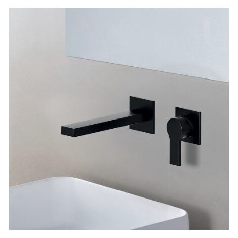 Mitigeur lavabo mural Noir Mat OMEGA - CRISTINA ONDYNA OG23713 (1/2)