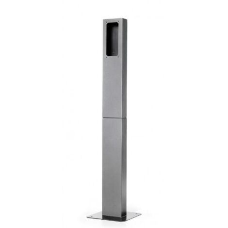 Aiphone – Potelet gris PA1602 – Tôle électro zinguée 15/10e – Hauteur 1600 mm – Trou passe-câble 40 mm – Pied inox 4 mm