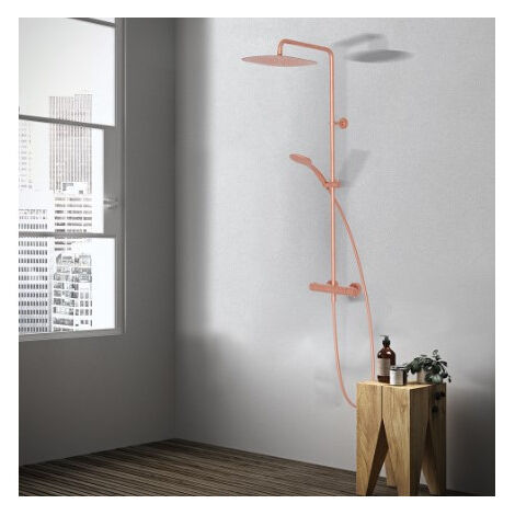 Colonne de douche Thermostatique Or Rose Brossé FOIL - CRISTINA ONDYNA FL48634P (1/2)