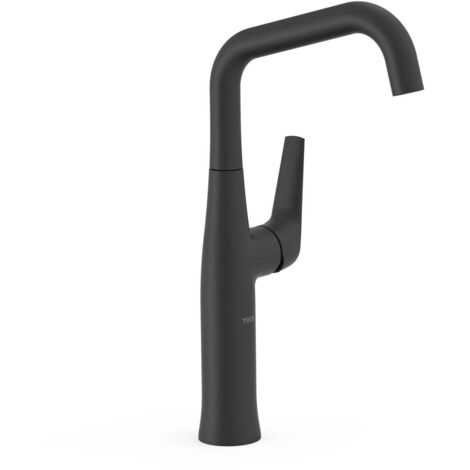 Mitigeur haut avec manette latérale pour lavabo Noir mat - TRES 28164701NM (1/2)