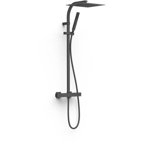 Ensemble de robinet thermostatique mural à 2 voies pour douche Noir mat - TRES 19039306NM (1/2)