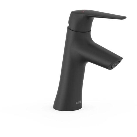 Mitigeur incliné éco-efficace pour lavabo Noir mat - TRES 28110402NM (1/2)