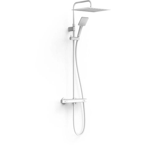 Ensemble de robinet thermostatique mural à 2 voies pour douche Blanc mat - TRES 19038702BM (1/2)