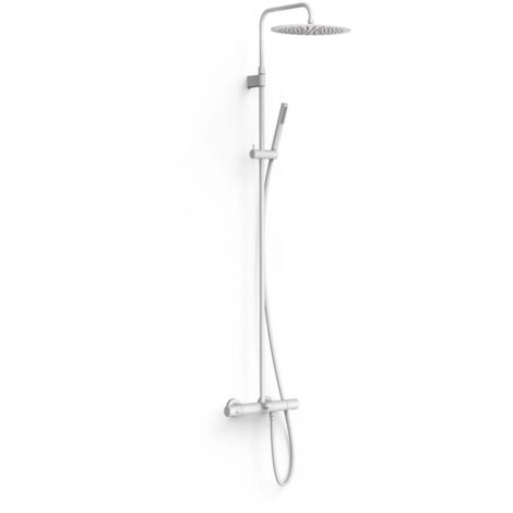 Ensemble de robinet thermostatique mural à 3 voies pour baignoire et douche Blanc mat - TRES 19031202BM (1/2)
