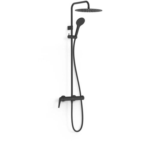 Ensemble mitigeur mural à 2 voies pour douche Noir mat - TRES 28119101NM