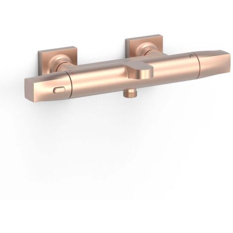 Robinet thermostatique mural pour baignoire et doucheSans accessoires Or Rose Mat 24K - TRES 19017405OPM (1/2)