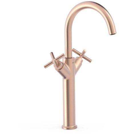 Mélangeur XXL pour lavaboAvec volants Or Rose Mat 24K - TRES 28380301OPM (1/2)