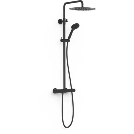 Ensemble de robinet thermostatique mural à 2 voies pour douche Noir mat - TRES 19038701NM (1/2)