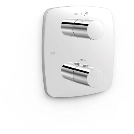 Pièce apparente pour boîtier encastré Therm-box 2 voies Chrome - TRES 21725001 (1/2)