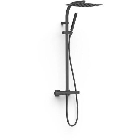 Ensemble de robinet thermostatique mural à 2 voies pour douche Noir mat - TRES 19039305NM (1/2)