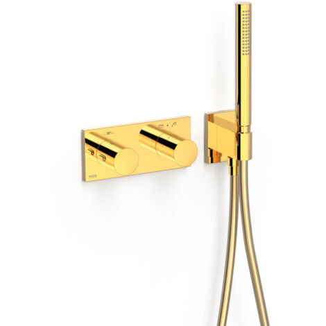 Robinet thermostatique encastré à 2 voies B-system. Or 24K - TRES 30735201OR (1/2)
