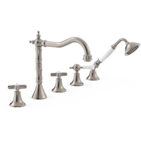 Mélangeur bain sur gorge avec inverseur. · Douchette anticalcaire. - TRES 24214601AC (1/2)